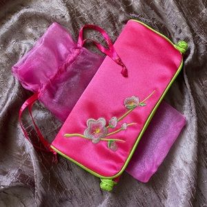 Satin Embroidered Wallet/Clutch